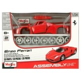 Set constructie masinuta metalica, Maisto, Ferrari Enz, 35 piese, 1:24, Rosu