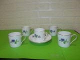 PORTELAN de colectie ROSENTHAL , set de 5 cescute decorate cu flori