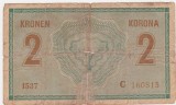AUSTRIA UNGARIA 2 COROANE KRONEN KORONA 1914 UZATA