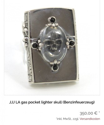 BRICHETA ARGINT 925 - De firma : JJJ LA - Zippo - CRANIU - Onix - 90g. - 350E ! foto