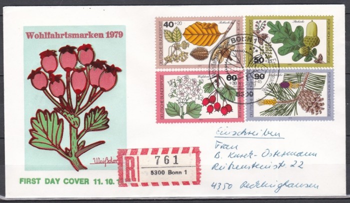 Germania 1979 - Fructe de pădure și nuci, FDC