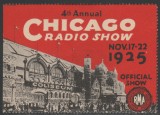 1925 SUA - Vigneta Expozitia Radio Chicago - Casa discuri RMA, vinieta straina, Istorie, Nestampilat