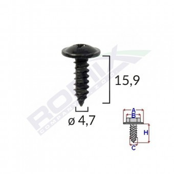 SURUB FIXARE ALFA ROMEO. FIAT. BMW 4.7X15.9MM - NEGRU SET 10BUC