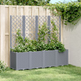 Jardiniera de gradina cu spalier, gri, 160x40x140 cm, PP GartenMobel Dekor, vidaXL