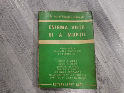 Enigma vietii si a mortii de Aurel Popescu-Balcesti foto