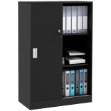 HOMCOM Dulap de Birou 3 Rafturi cu &Icirc;ncuietoare și 2 Chei de Securitate 80x40x120 cm Negru | Aosom Romania