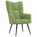 Cumpara ieftin Scaun de relaxare, verde deschis, catifea