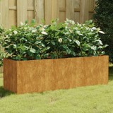 Cumpara ieftin Strat &icirc;nălțat de grădină, 120x40x40 cm, oțel corten