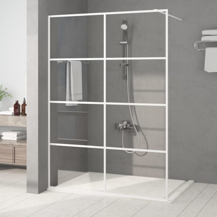 Gossi paravan dus walk-in, alb, 140x195 cm, sticla esg transparenta
