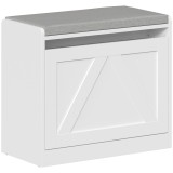 HOMCOM Bancă pantofar cu compartiment rabatabil, 60x30x52 cm, alb | Aosom Romania