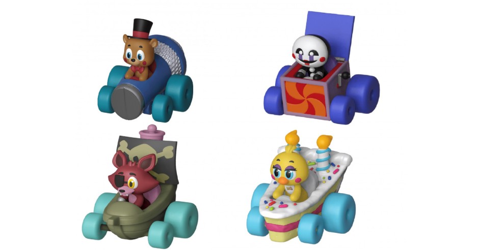 Set 4 x Funko Racers, FNAF - Freddy, Chica, Foxy, Marionette - 6 cm ...