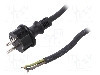 Cablu alimentare AC, 1.5m, 3 fire, culoare negru, cabluri, CEE 7/7 (E/F) mufa, SCHUKO mufa, PLASTROL - W-97896