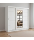 Dulap Alb cu Oglinda David, 208x250x60 cm, Transport Gratuit