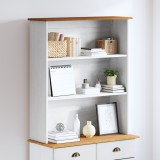 vidaXL Hutch &quot;ASKIM&quot; Alb 91x30x104 cm Lemn masiv Pin