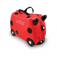 Valiza pentru copii Ride-On Harley Trunki, Rosu, 46 cm