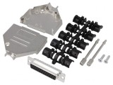 Conector D-Sub 25-Pin Mamă pentru Lipire pe Cablu - Negru
