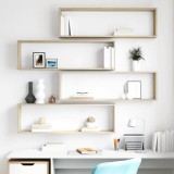 vidaXL Rafturi de perete cub, 4 buc., stejar sonoma, 100x15x30 cm, PAL 807089