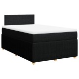 Cumpara ieftin Pat box spring cu saltea, negru, 120x200 cm, textil