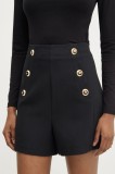 Answear Lab pantaloni scurti femei, culoarea negru, neted, high waist