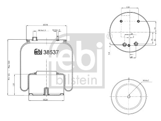 FEBI BILSTEIN 38537 Burduf, suspensie pneumatica