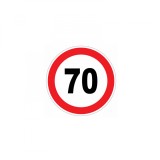 Sticker autocolant (12 cm) limitare viteza 70 km h