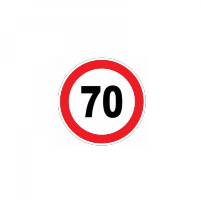 Sticker autocolant (12 cm) limitare viteza 70 km h foto