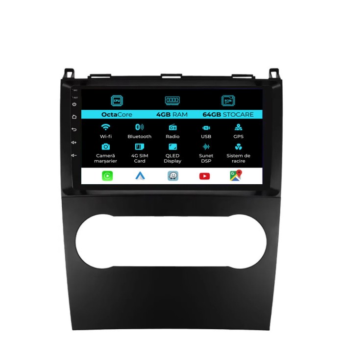 Navigatie Dedicata Mercedes Benz A-Class B-Class (2004-2012), 9Inch, 4Gb Ram, 64Gb Stocare, Carplay