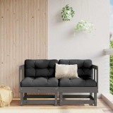 VidaXL Canapele colțar cu perne, 2 buc., gri, lemn masiv de pin 825452