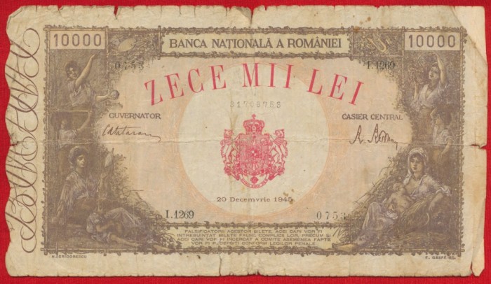 Bancnota 10 000 LEI 20 decemvrie 1945