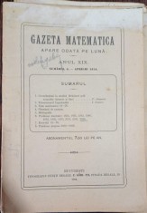 Gazeta Matematica - Numarul 8 / Aprilie 1914 foto
