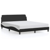 Cumpara ieftin Cadru de pat, Dover, negru/alb, 160x200 cm, piele ecologica