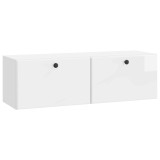 vidaXL Oglindă TV montată pe perete Alb foarte lucios 98 x 31 x 30 cm 899239