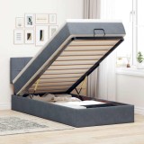 vidaXL Cadru de pat otoman cu saltea catifea gri &icirc;nchis 90x190cm 3312591