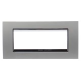 Rama Gewiss Chorus GW16206VT, 6 module, gri titan, pentru priza / intrerupator