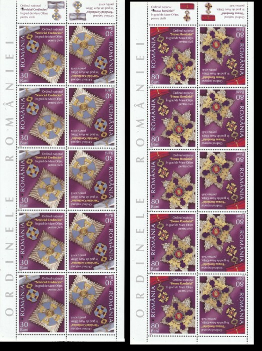 Romania 2006 - Ordinele Romaniei COALA COMPLETA 4v MNH