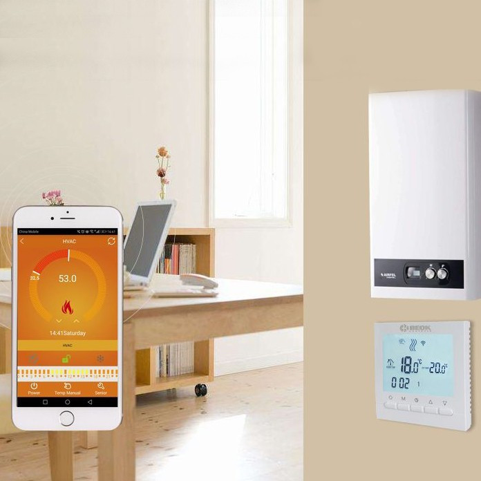 Termostat digital programabil internet wifi, centrala termica control  smartphone android, ios, beok | Okazii.ro