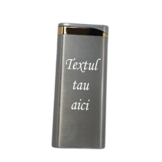 Bricheta Personalizata Argintie, Antivant, Gravata cu Textul Tau, E3