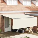 vidaXL Cortina Retractabilă Manual Crem 400 &times; 300 cm țesătură