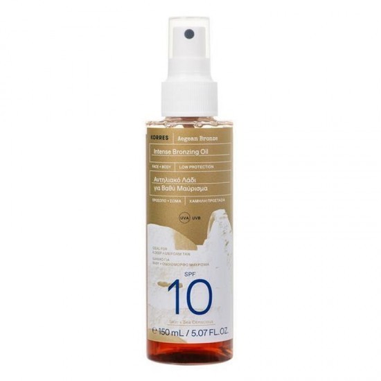 Ulei de protecție solară rezistent la apă Korres Walnut &amp; Coconut pentru față și corp SPF10 &icirc;n spray 150ml