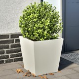 vidaXL Jardiniere Gradina 2 buc, 40x40x40cm, Otel Alb, Ghivece Exterior Interior, Plante Flori, Balcon Terasa