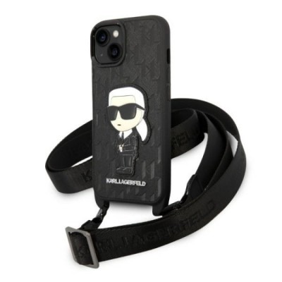 Husa iPhone 15 Plus / iPhone 14 Plus - Karl Lagerfeld Hardcase Monogram (KLHCP14MSTKMK) - Ikonik Patch foto
