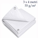 Cumpara ieftin Prelata universala alba, 3x4 m, 55 g/mp, ochiuri metalice, impermeabila