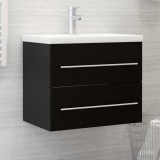 vidaXL Dulap cu chiuvetă &icirc;ncorporată, negru, PAL