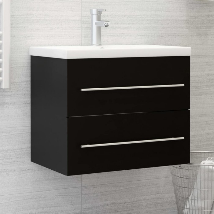 vidaXL Dulap de chiuvetă, negru, 60x38,5x48 cm, PAL