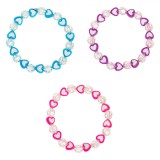 Brățări Copii, Model Inimi, Set 3 Bucăți, Multicolor, Oem
