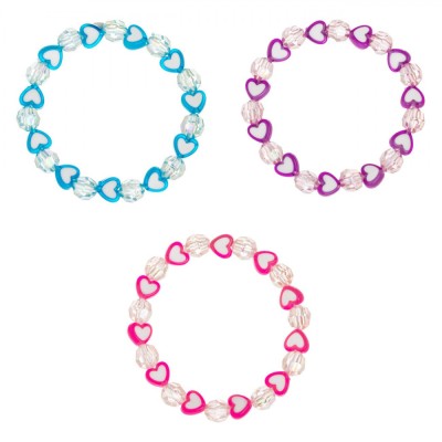 Brățări Copii, Model Inimi, Set 3 Bucăți, Multicolor foto