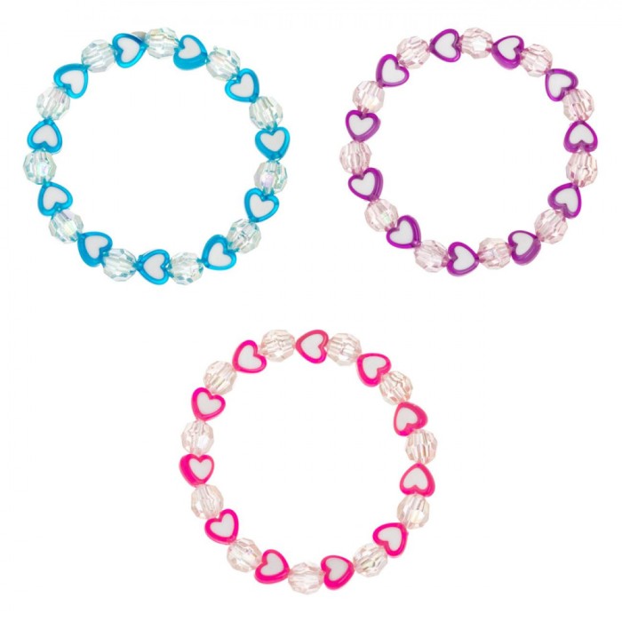 Brățări Copii, Model Inimi, Set 3 Bucăți, Multicolor