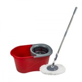Cumpara ieftin Galeata Mop Rotativ 360 Lisa ZLN-1389, 17L, Microfibra, Rosu/Roz - Mop Rotativ cu Galeata si Storcator