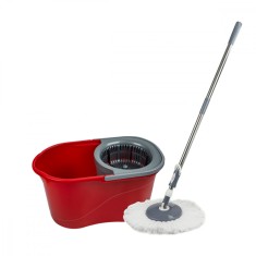 Galeata magic mop LISA ZLN-1389, Mop rotativ 360 grade, Capacitate galeata 17L,Rosu