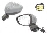 Oglinda exterioara Citroen C4 (B7), 09.2010-2011, Stanga, reglare electrica; grunduit; incalzita; geam convex; cromat; 7 pini; cu semnalizare; baza o